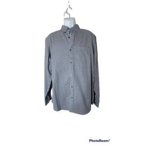Banana Republic Men's Blue, Tan, White Check Button Down Shirt Size XL EUC